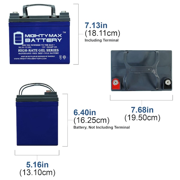 12V 35AH GEL Replacement Battery For Drive Medical Odyssey 4-wheel